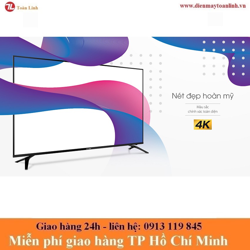 Tivi Sharp 4T-C60CK1X Smart 4K 60 Inch - mẫu 2021 Chính hãng