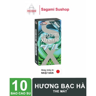 Bao cao su Sagami Spearmint  bạc hà mát lạnh hộp 10 cái