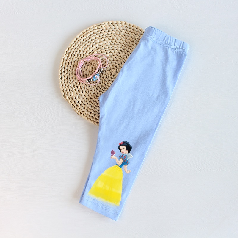 Quần legging phối lưới họa tiết hoạt hình xinh xắn dành cho bé gái