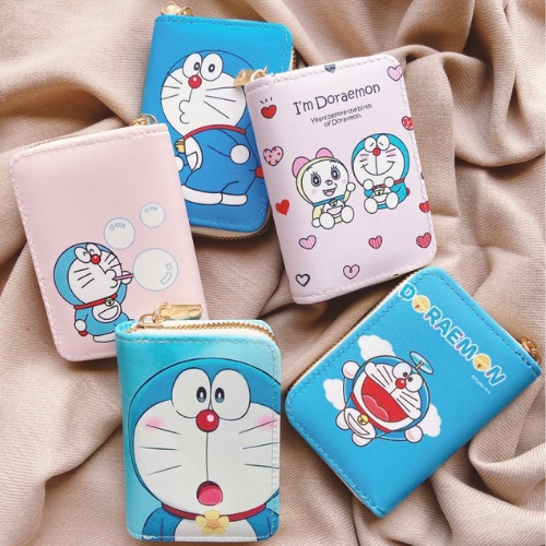 Ví Da Mini Cầm Tay Khóa Kéo 10 Ngăn Doraemon Ngộ Nghĩnh Bóp Nữ Da PU Cute Nhiều Ngăn Họa Tiết Đô Rê Mon Hot Trend
