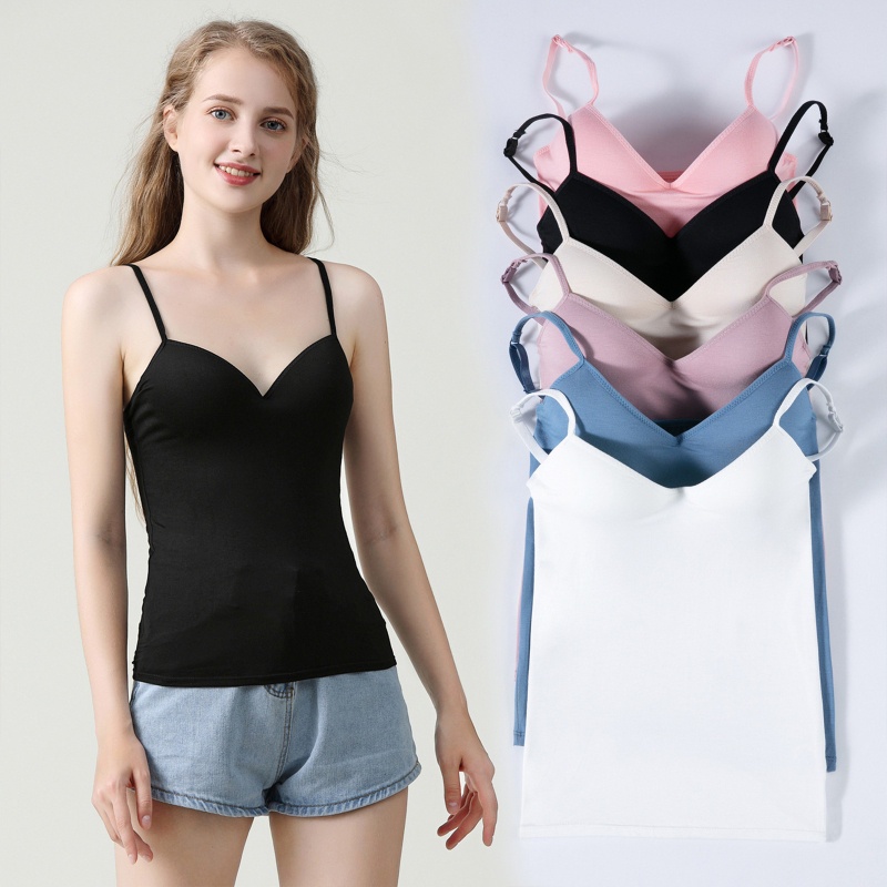 Brroa Áo Tank Top Hai Dây Có Đệm Ngực Gợi Cảm Cho Nữ