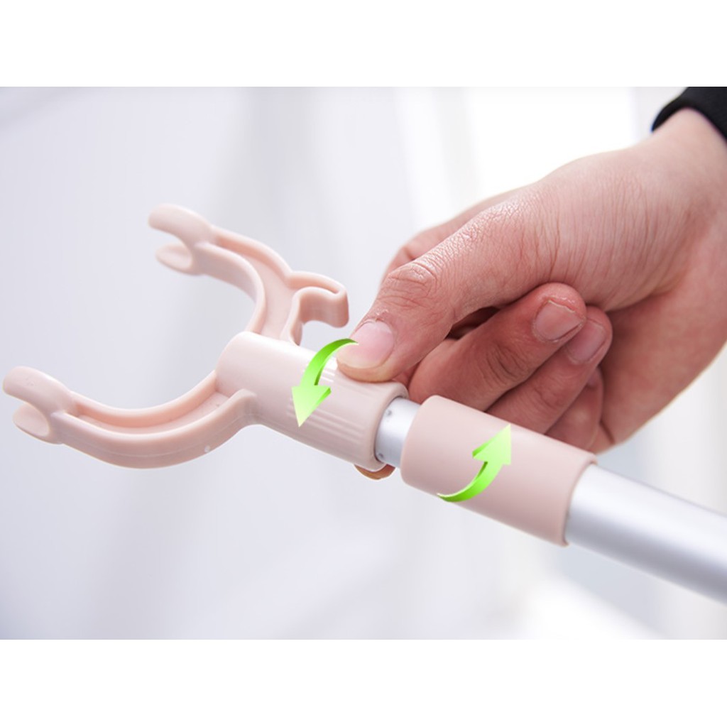 Cây phơi quần áo bằng inox kéo dài 1,5M Cây gậy lấy đồ trên cao có thể kéo dài xếp gọn