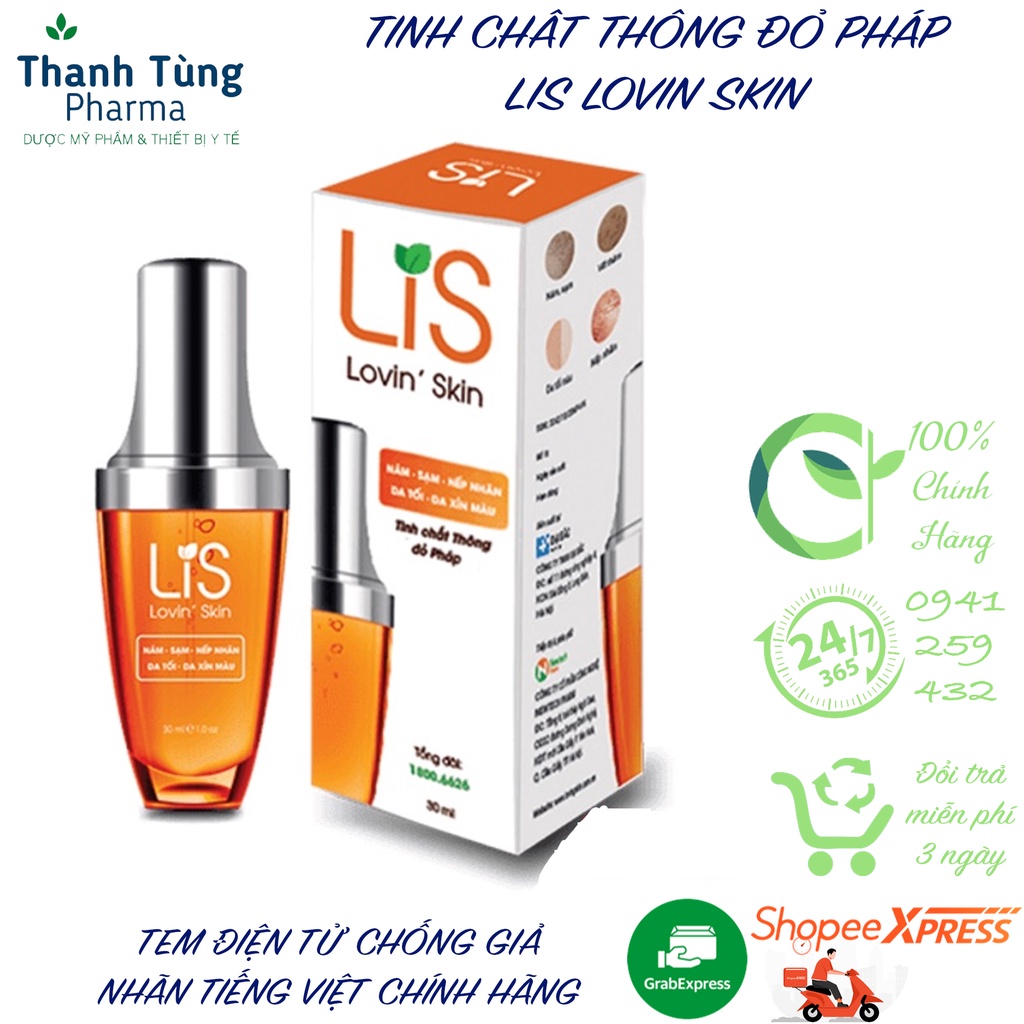 [CHÍNH HÃNG] LIS LOVIN' SKIN - Tinh chất thông đỏ Pháp giúp giành lại 10-15 năm tuổi xuân tại nhà chỉ trong 3 tháng