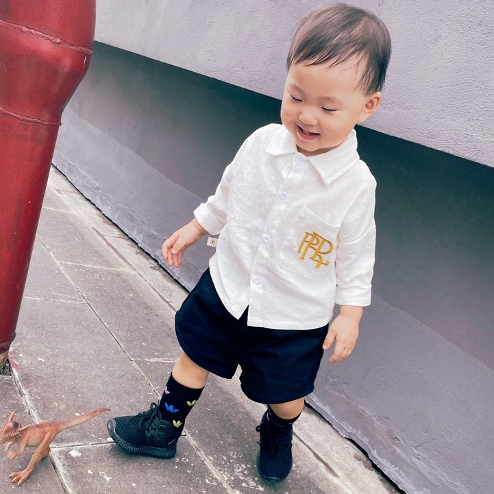 ÁO SƠ MI BÉ TRAI ,SƠ MI CHO BÉ CHẤT THÔ MÁT THÊU CHỈ VÀNG RẤT NÉT