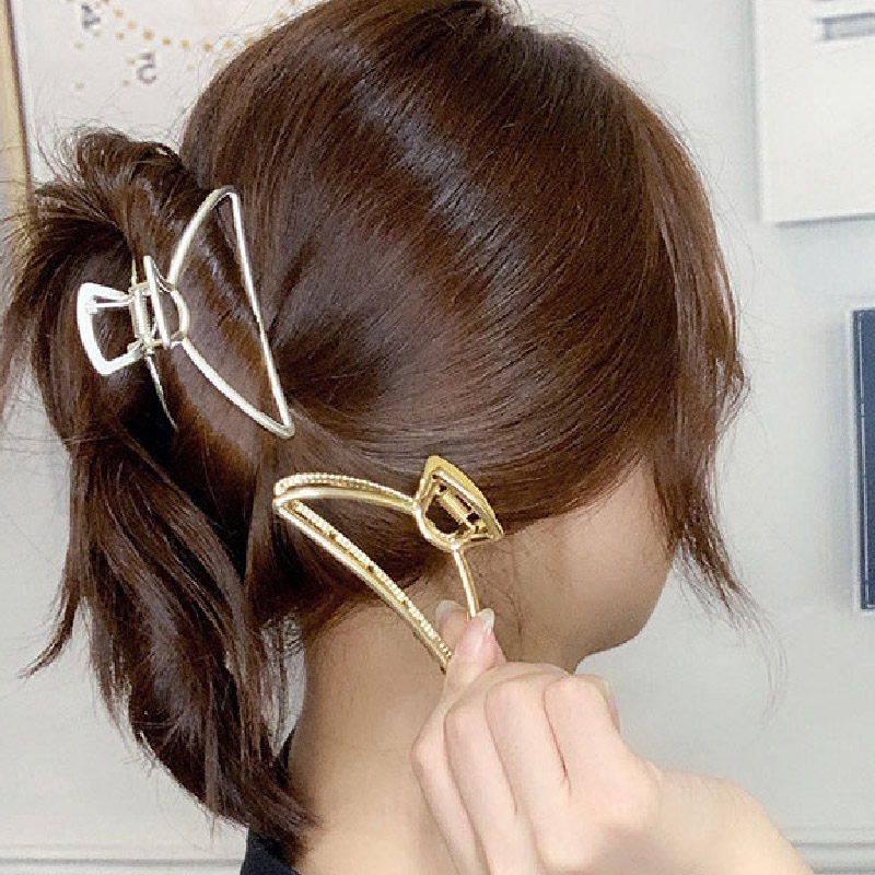 Kẹp Tóc Kim Loại Hình Bán Nguyệt Xinh Xắn Cho Nữ