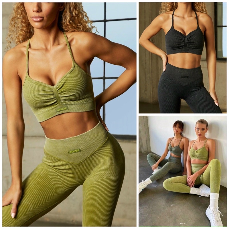 Set Đồ Tập Gym Nữ Yoga Aerobic Áo Bra Quần Dài Legging Tôn Dáng Nâng Mông