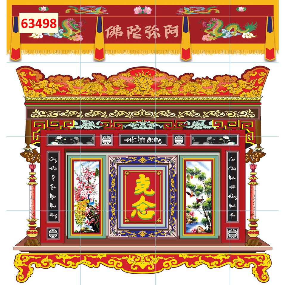 Tranh dán tường tôn giá hình công, câu chữ ý nghĩa in theo kích thước yêu cầu