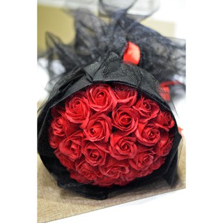 Bó 19 - 30 bông hoa sáp cao cấp trùm voan
