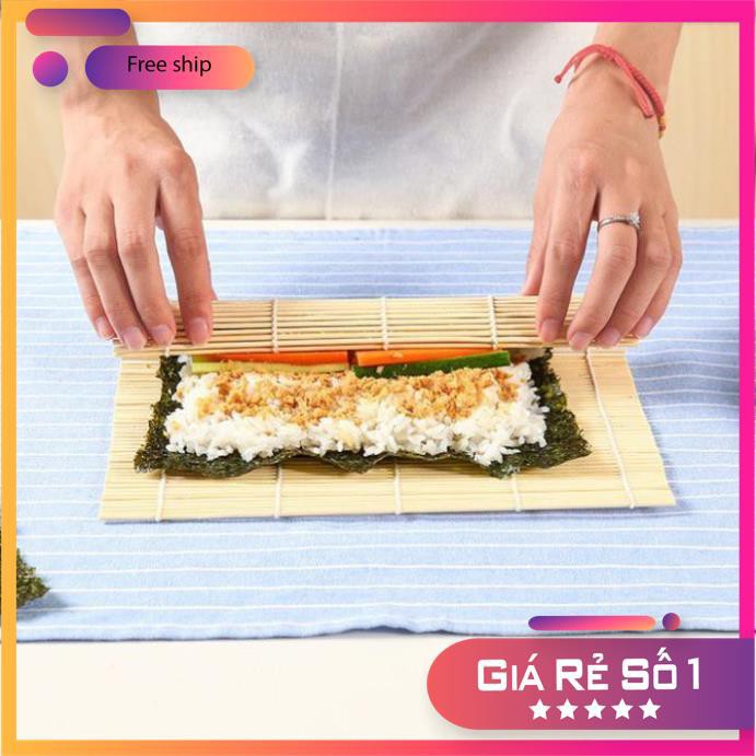 Dụng cụ cuộn sushi Nhật Bản bằng gỗ không dính, chất lượng cao, dễ vệ sinh, dễ sử dụng