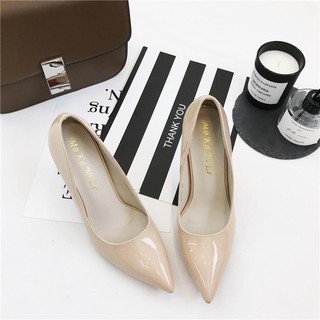Giày cao gót da bóng 5cm thời thượng mã th_c3