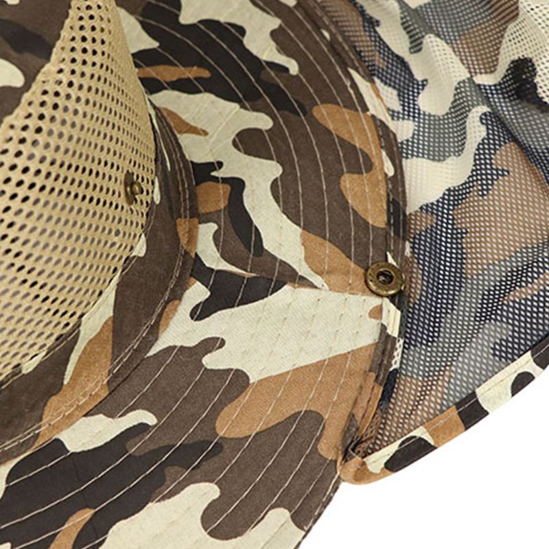 Nón Vành Rộng Họa Tiết Rằn Ri Phối Lưới Thời Trang Mùa Hè Cho Nam Và Nữ