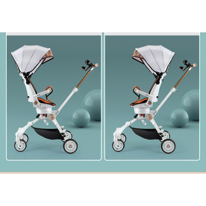 Xe đẩy du lịch cho bé - Xe đẩy đảo chiều V22 gấp gọn,bánh xe xoay 360 độ có thể nằm ngồi ngả lưng cho bé