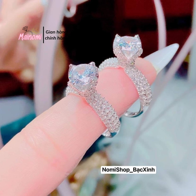 Nhẫn nữ bạc ta, dáng nụ hồng cách điệu tinh tế sang trọng Mainomi Shop Bạc Xinh