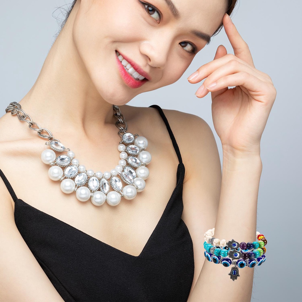 Set 1 / 3 Vòng Tay Đá Mắt Quỷ Chakras Thời Trang|Vòng Tay Handmade Xinh Xắn Thời Trang Dành Cho Nữ