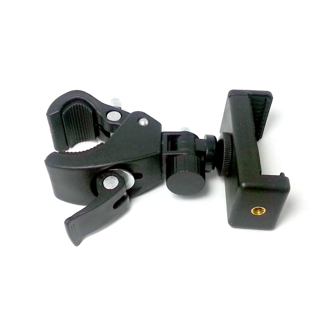 Kẹp ghi đông vít 1/4 dùng cho điện thoại, camera hành trình Gopro SJcam Eken DJI Osmo Action, gắn cây 3 chân livestream