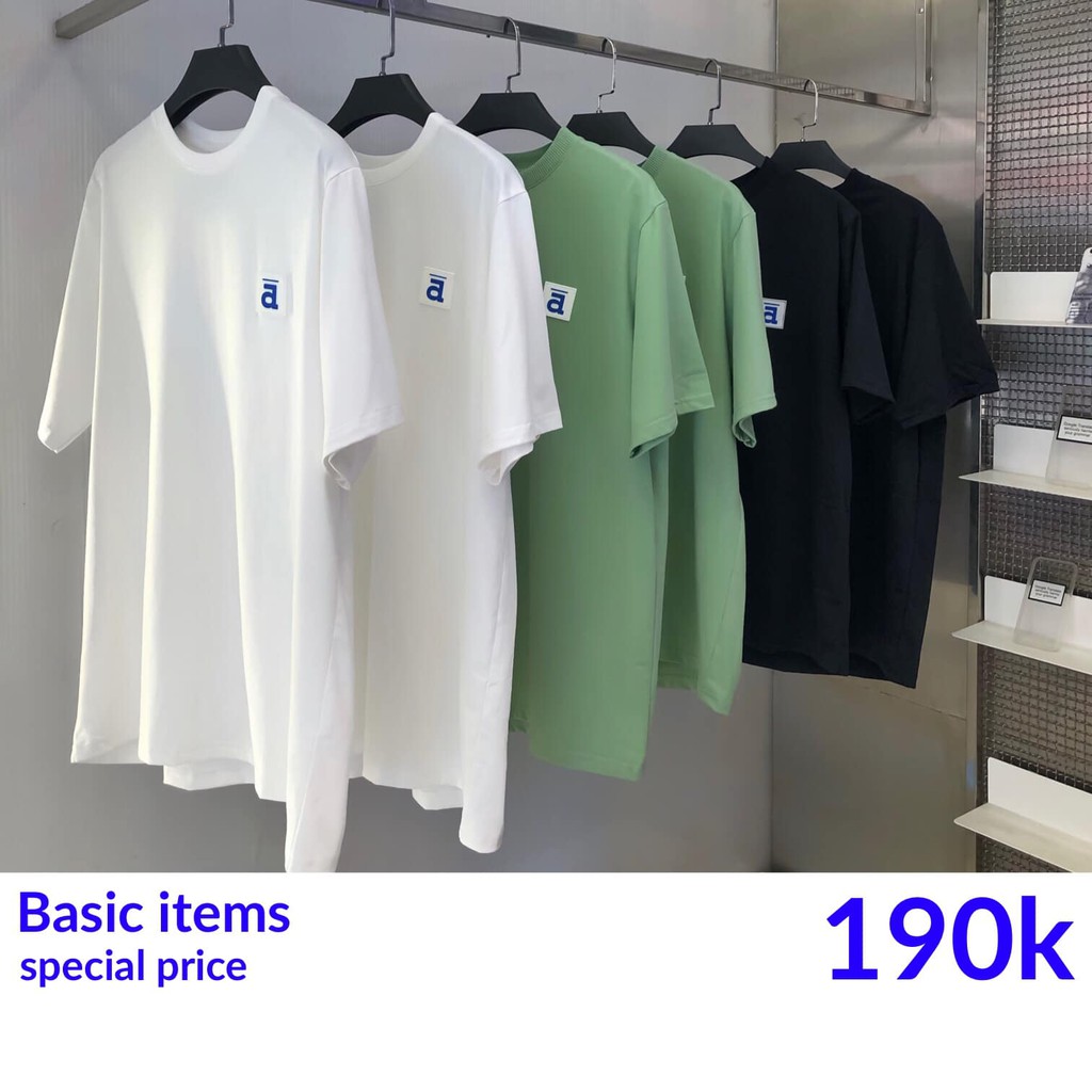 Áo Basic Trắng-Đen Tay Ngắn