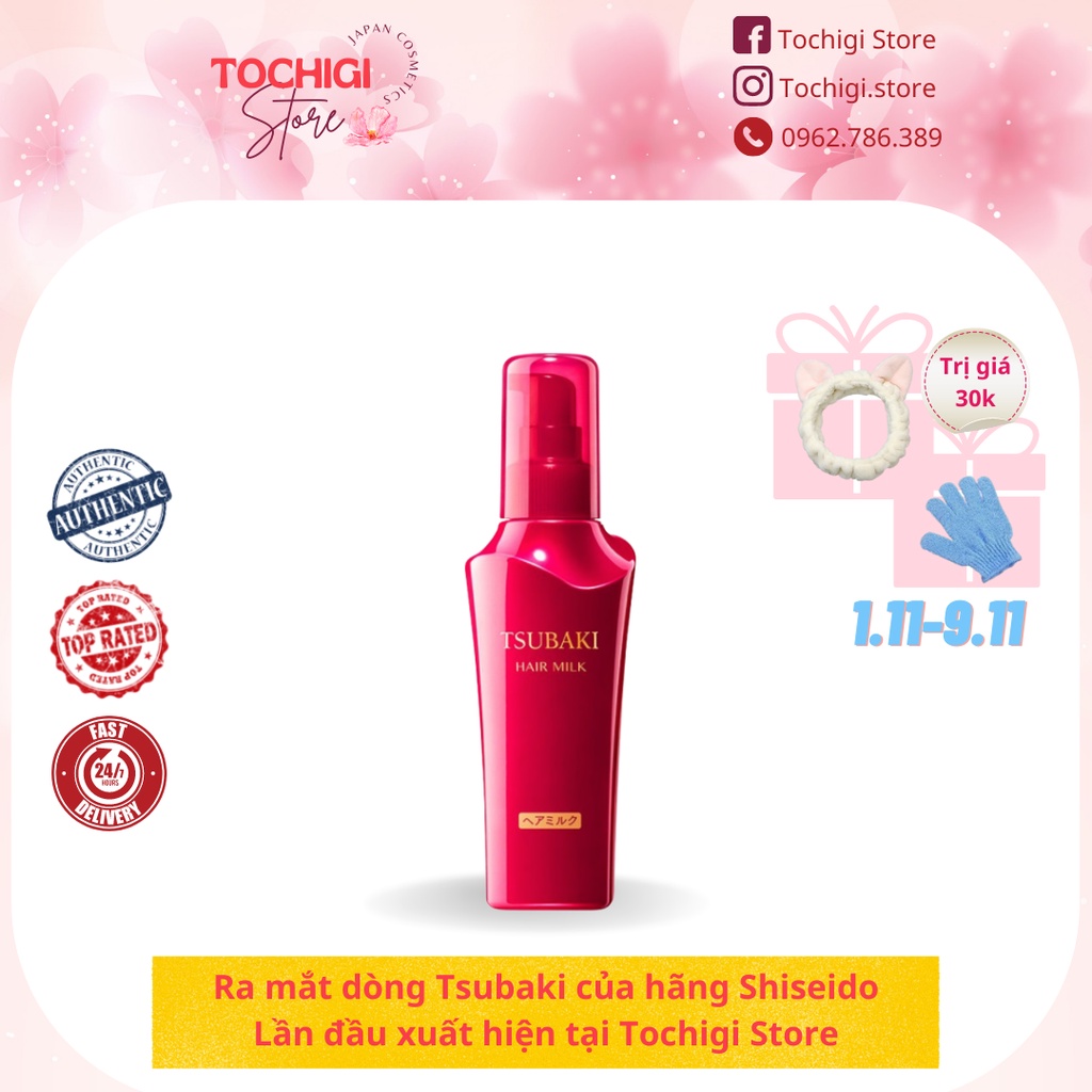 Sữa dưỡng tóc chống nắng và phục hồi hư tổn Tsubaki 100ml Nhật Bản