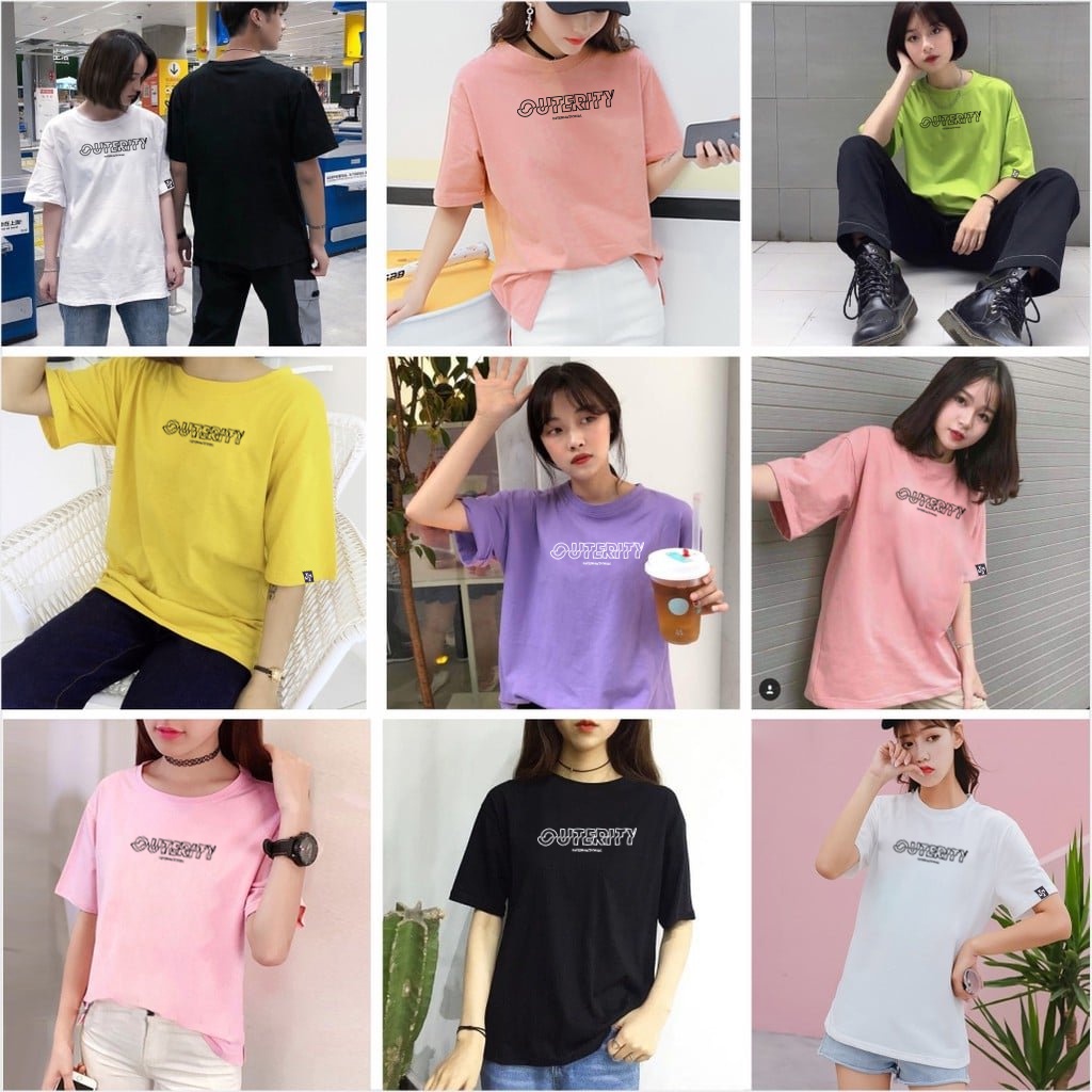 Áo thun Oversize Basic OUTERITY SS3 - Basictee Oversize nam nữ chất thun cotton dày dặn, full tag tay.(V50)