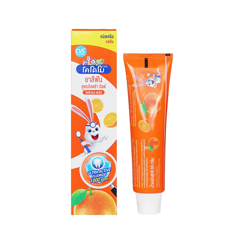 Kem đánh răng trẻ em kodomo Thái Lan 40gr hương vị trái cây nuốt được cho bé từ 1 tuổi