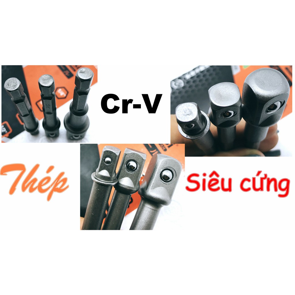 Bộ 3 Đầu Chuyển Vít Chuôi Lục Giác Sang Đầu Bulong
