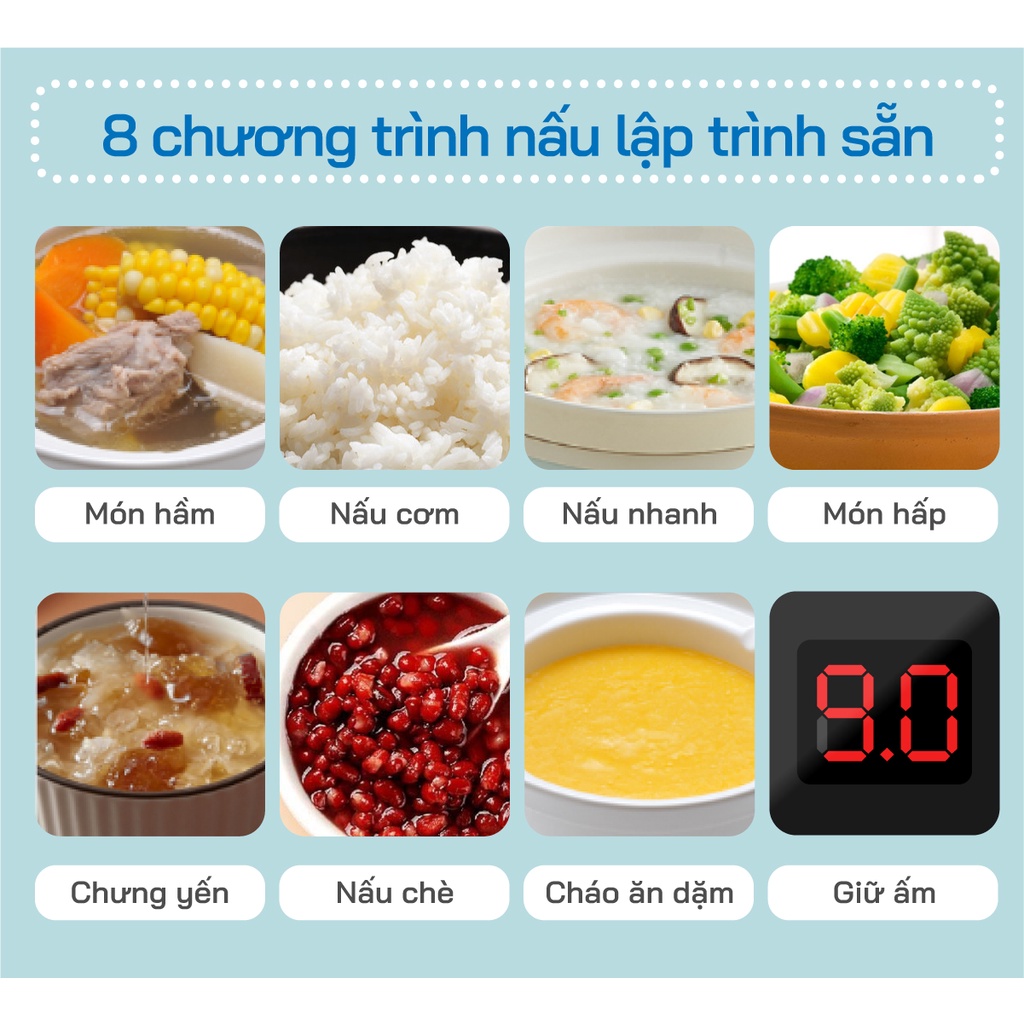 Nồi nấu cháo chậm, ninh, hầm, hấp cách thủy cho bé ăn dặm 2 tầng 2GOOD A300 (3,1 Lít) - Hapos Phân Phối Chính Hãng