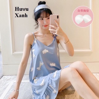 Váy cotton 2 dây chất bao mát(có mút ngực)