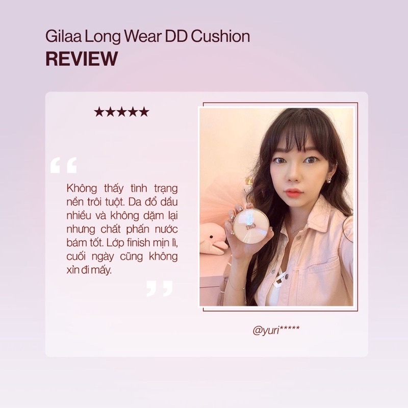 Phấn nước GILAA LONG WEAR DD CUSHION - SPF50+/PA+++