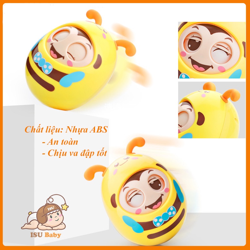 Lật đật cho bé trai bé gái từ 6 tháng trở lên hình chị ong dễ thương có gặm nướu kèm nhạc chuông