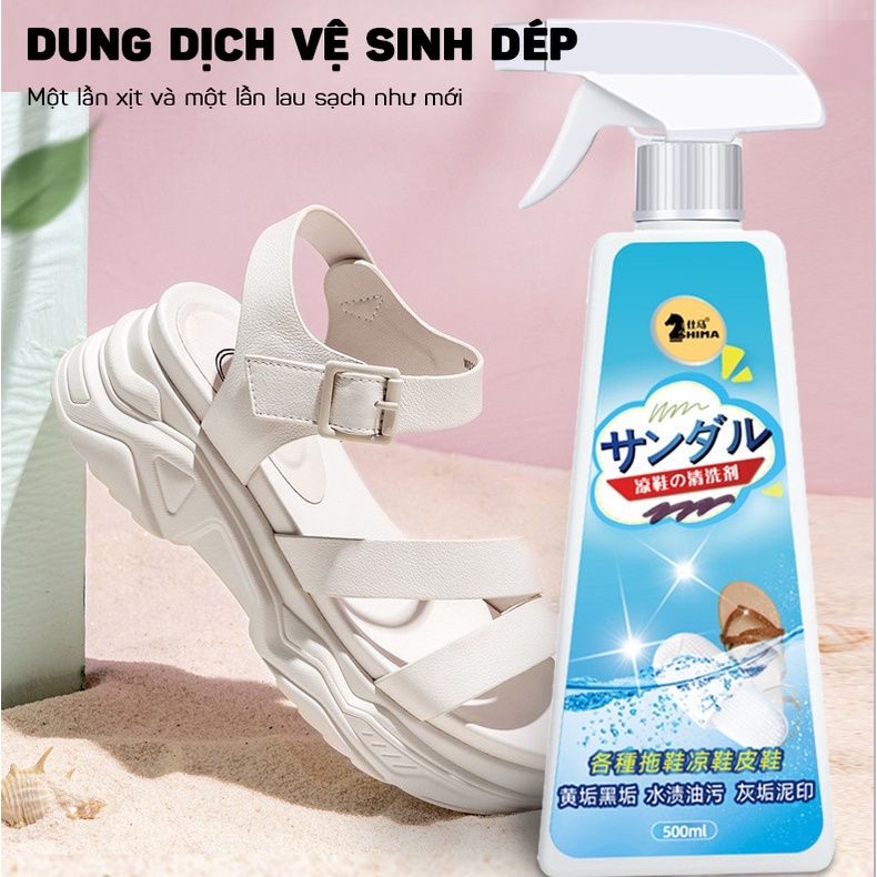 Dung Dịch Tẩy Sạch Vết Bẩn Cứng Đầu Và Làm Mới Dép Nhựa Cao Cấp 500ml