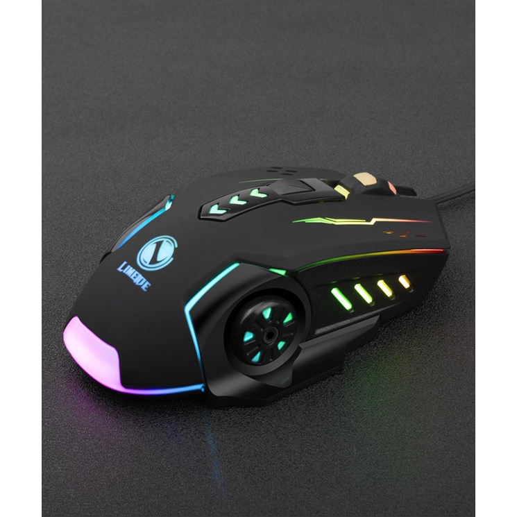 Chuột Gaming Có Dây Chính Hãng Limei V7 Thiết Kế Hiện Đại Đèn LED Phát Sáng Nhiều Màu