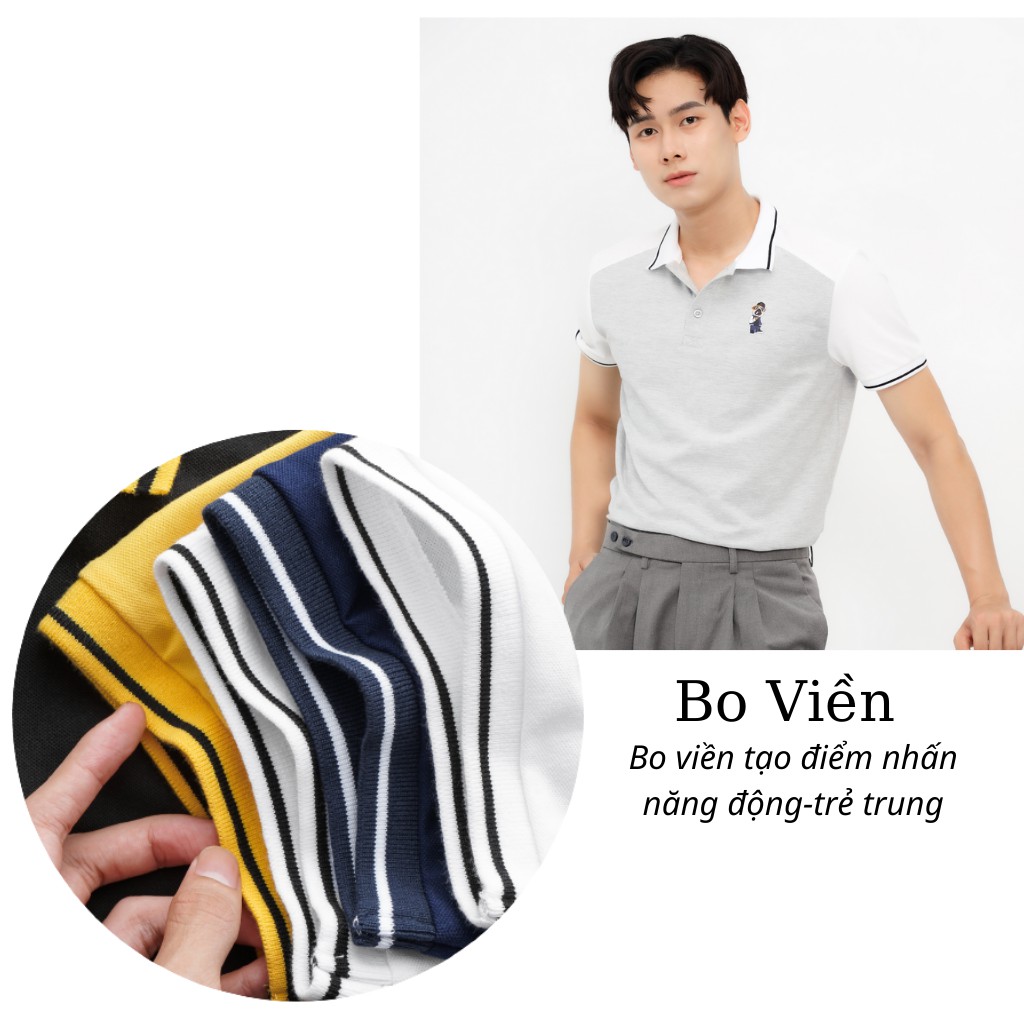 Áo Thun Polo Nam Bo Viền Trắng Xanh- Áo Phông Polo Nam Chính Hãng Hàng Cao Cấp Mặc Vải Thoáng Mát - PLMT01 - GUSTA