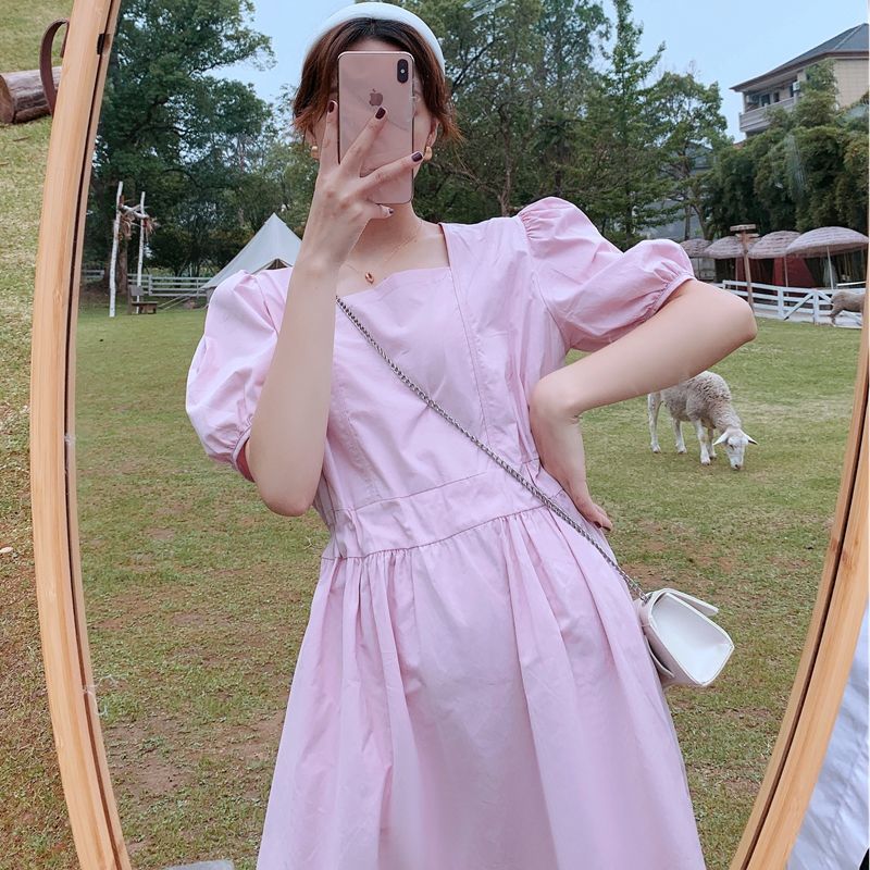 Đầm dài tay phồng thời trang pháp xinh xắn dành cho nữ