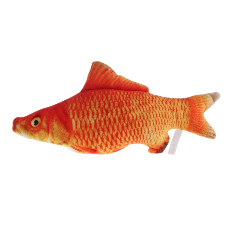 Đồ Chơi Gặm Tương Tác An Toàn Hình Cá Chép Bằng Vải Lanh Cho Thú Cưng