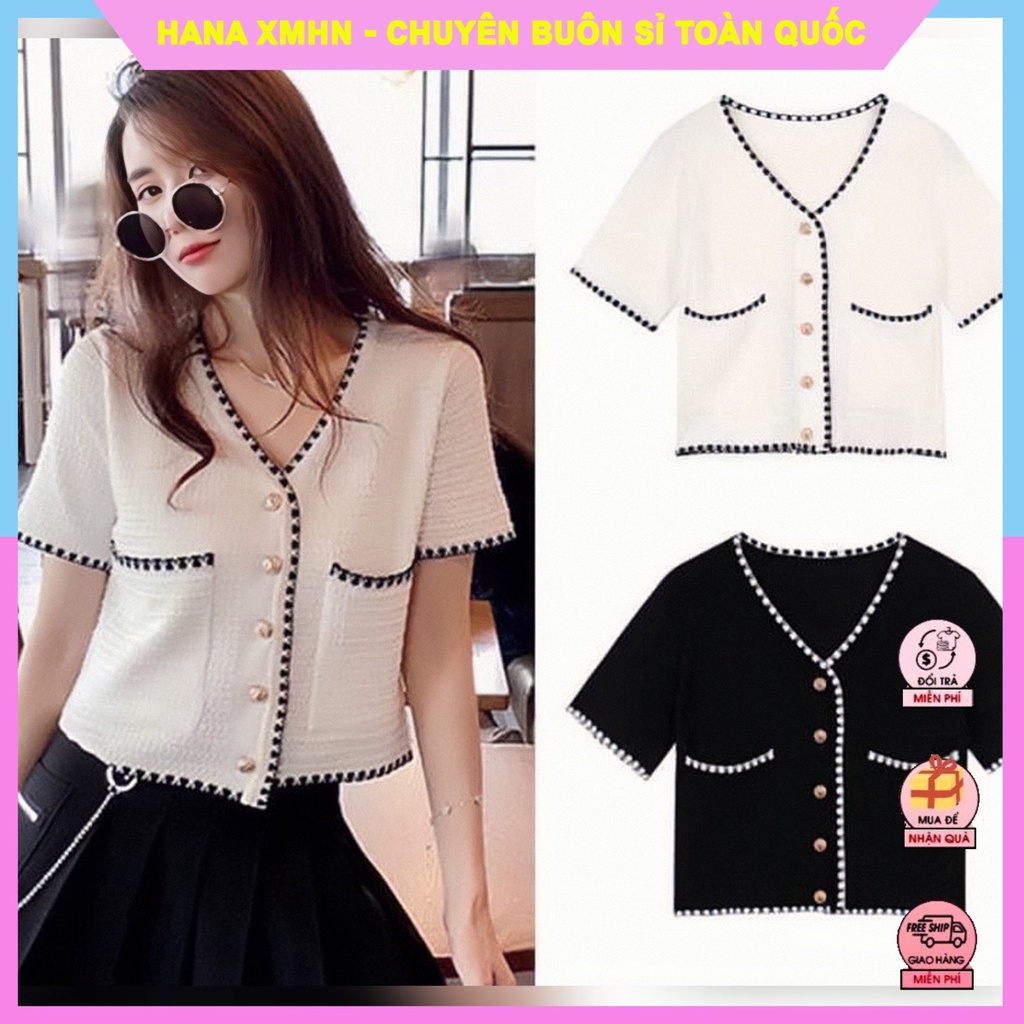 [CADIGAN NỮ] Áo Cardigan Dệt Kim Mỏng, Áo Croptop Cổ Chữ V Lưng Cao Thời Trang Mùa Thu