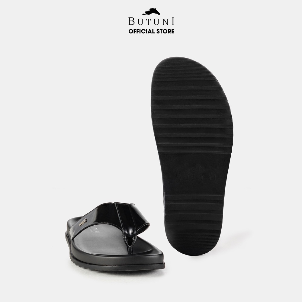 Dép xỏ ngon da thật Butuni Toong Slippers - Đen