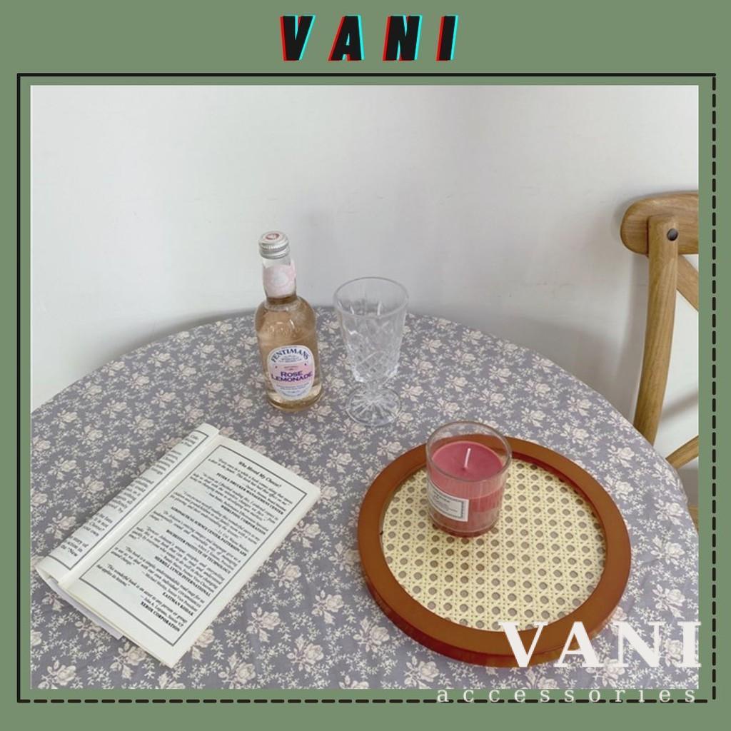 Khăn, Thảm Màu Tím Họa Tiết Hoa Vintage Trang Trí Decor. Phụ Kiện Chụp Hình Picnic - Vani Store [VPP00177]