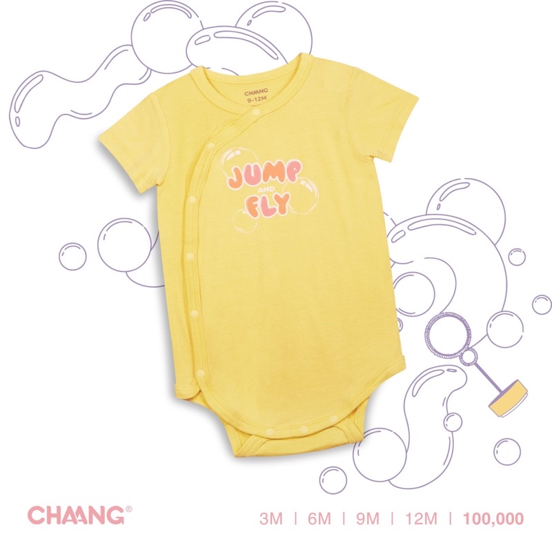 Chaang - Bodysuit ngắn tay cúc chéo mềm mát, xinh xắn cho bé