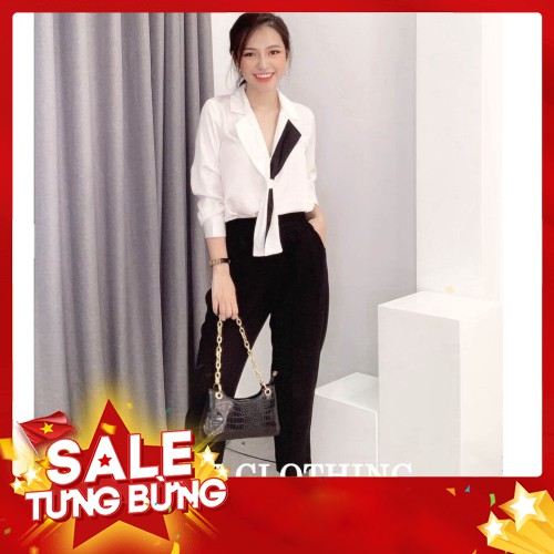 -Hàng nhập khẩu SM2532 - Áo Trắng Cổ Vest Phối Liin Clothing Liên hệ mua hàng 084.209.1989