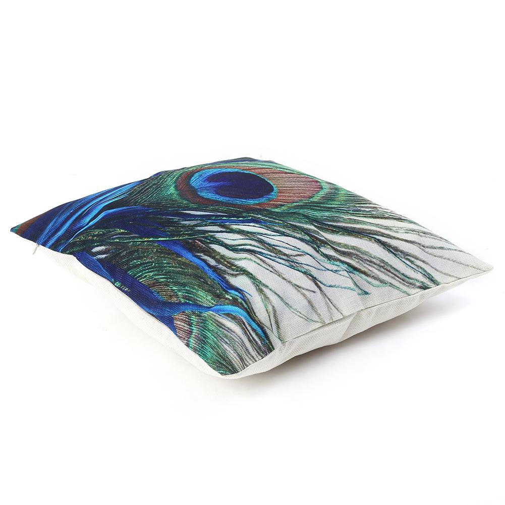 Peacock Linen Pillowcase Throw Pillow Cover Cushion Cover Home Decor