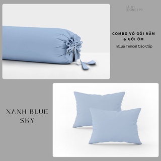 [TẶNG 1 VỎ ÔM] Combo 2 Vỏ Gối Nằm Trơn  Lụa Tencel (A) - À Ơi Concept