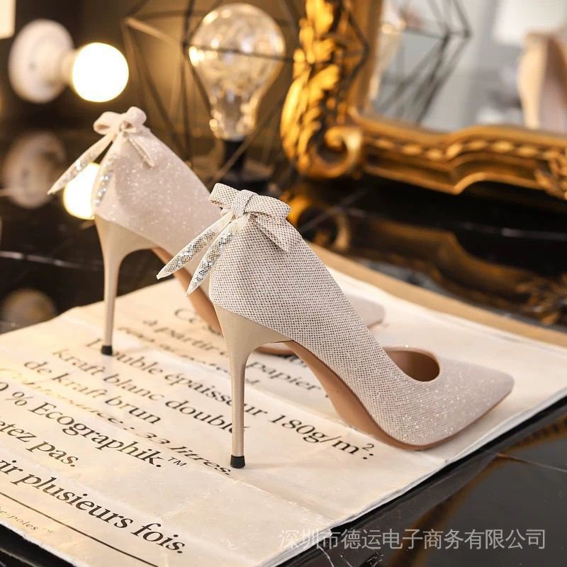 Giày Cao Gót 6/9cm Mũi Nhọn Quyến Rũ Kiểu Pháp Cho Nữ 2023