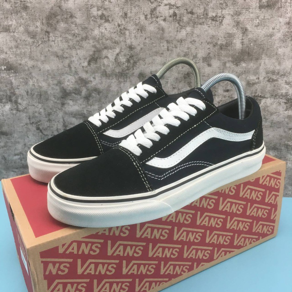 Giày Vans Màu Đen / Xanh Navy Cá Tính Năng Động Thời Trang