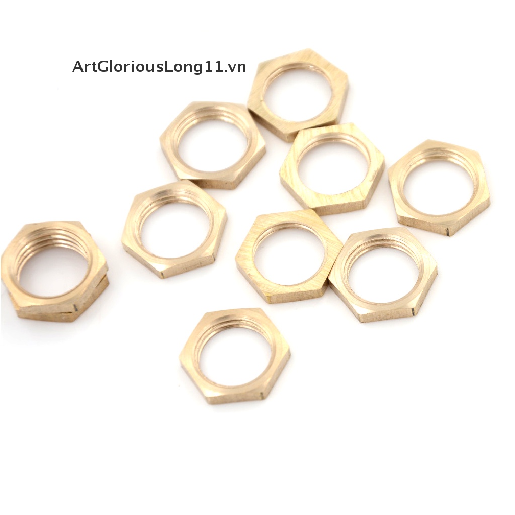 Set 10 Đai Ốc Lục Giác 1 / 4 &quot;Bằng Đồng Thau Chuyên Dụng
