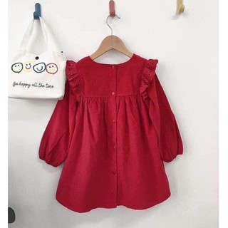 [FREESHIP] Váy nhung đỏ bé gái