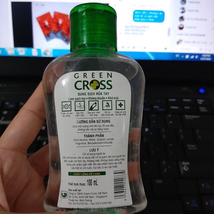 Nước rửa tay khô Green Cross 100ml - 250ml