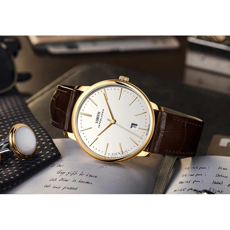 Đồng hồ nam chính hãng LOBINNI L12028-1 hàng mới,Kính sapphire ,chống xước,Chống nước 50m,BH 24 tháng,Máy cơ (Automatic)