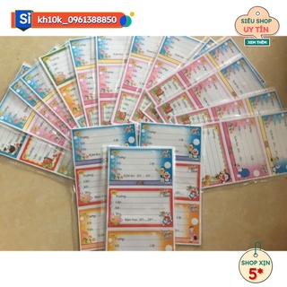 VPP192024 - Sỉ 10 Tập nhãn vở dán hoạt hình giành cho học sinh gồm 120 chiếc