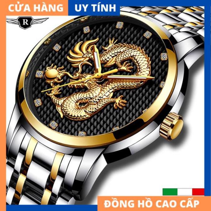 Đồng Hồ Nam ROMA DRAGON - Rồng 3D Nghệ thuật – Dây thép đúc đặt cao cấp [HÀNG XỊN]