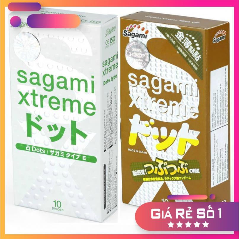Combo bộ 2 hộp bao cao su Sagami Xtreme white và Xtreme Feel Up