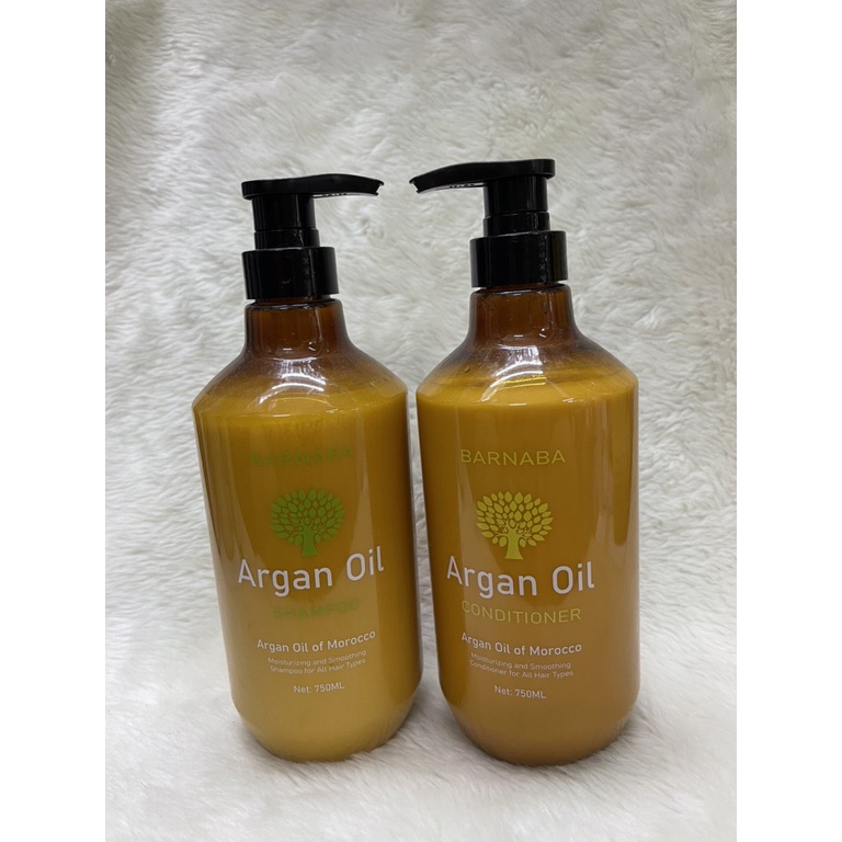 Dầu Gội Xả BARNABA Argan Oil 750ml x2 Ngăn Rụng Kích Thích Mọc Tóc Phục Hổi Nang Tóc Siêu Mượt | Centella.official